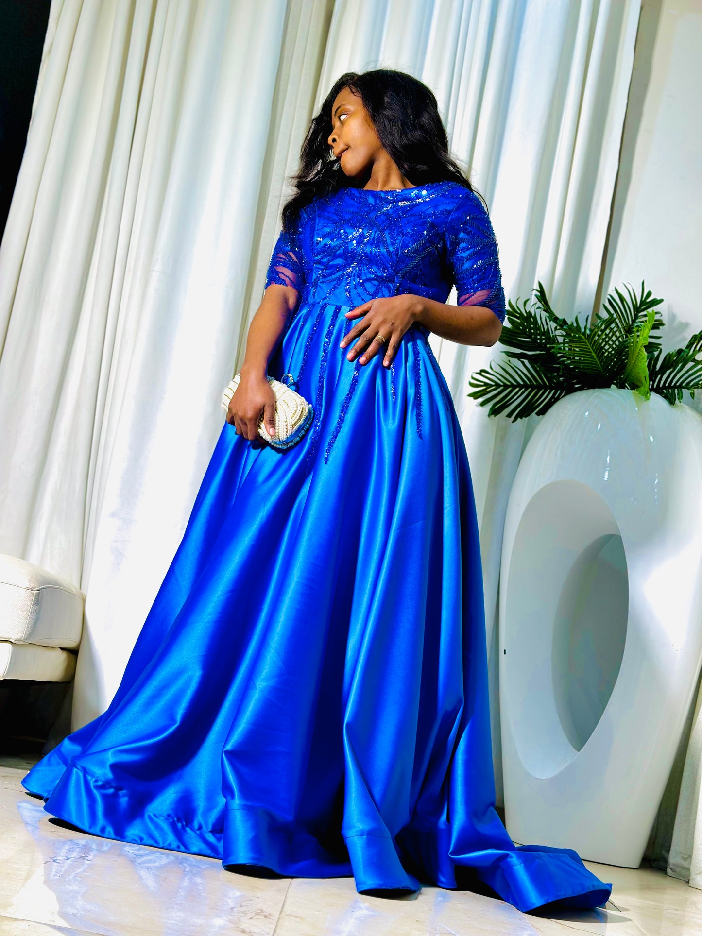 Shenell tweedia blue dress