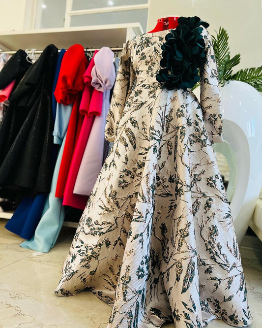 Shenell brocade dress with flowers 101