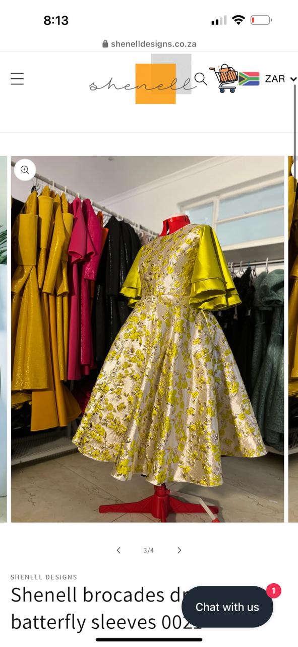Shenell brocades dress with batterfly sleeves 0021