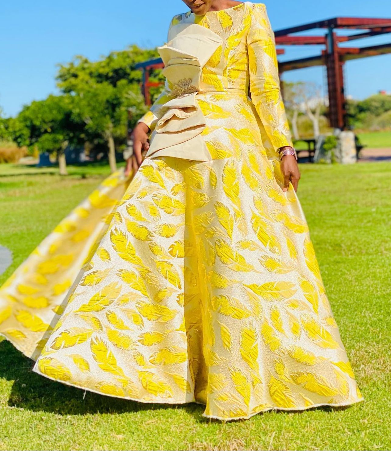 Shenell yellow brocade 333