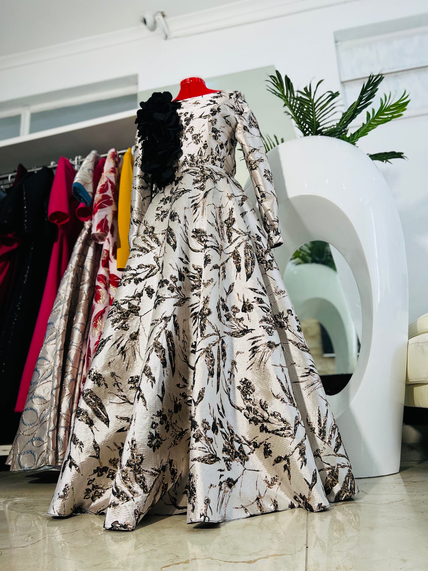 Shenell brocade dress with flowers 101