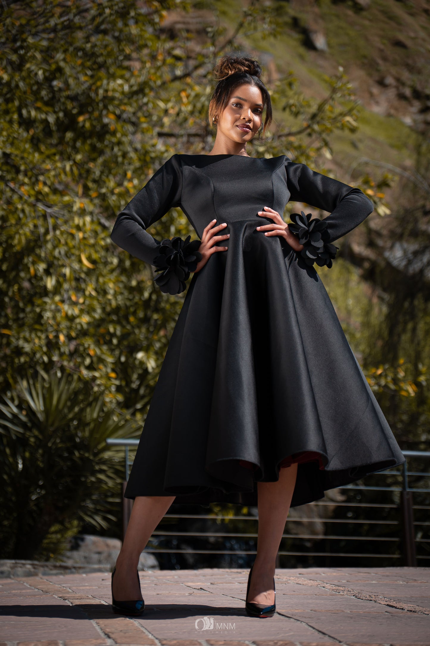 Shenell Noir Petal Elegance Dress