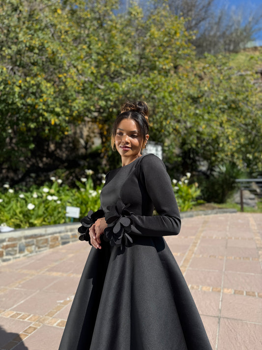 Shenell Noir Petal Elegance Dress