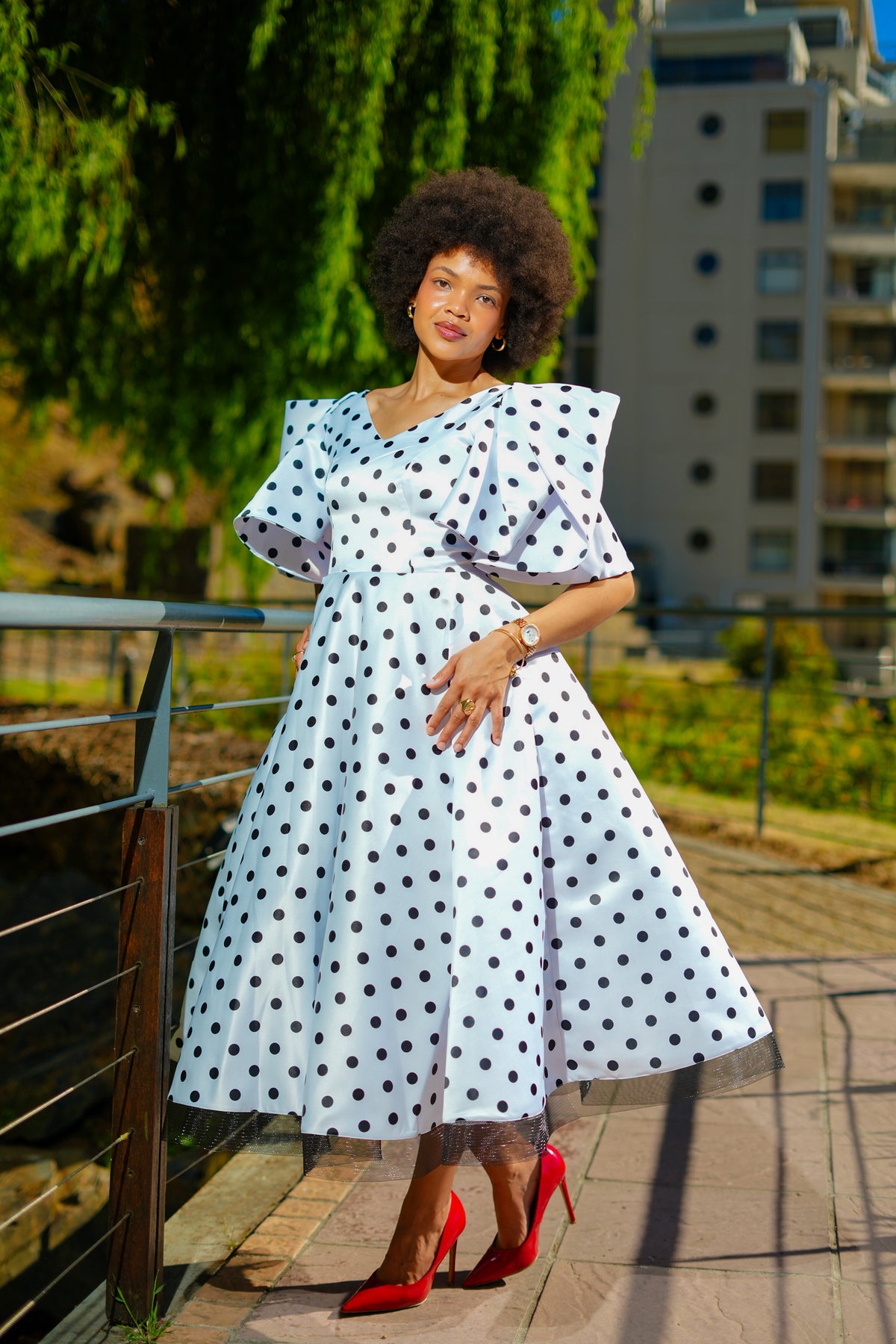 Shenell the Amélie polka-dot dress